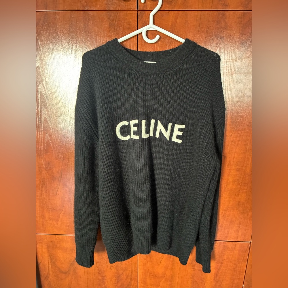 Celine Paris Big Logo Wool Sweater